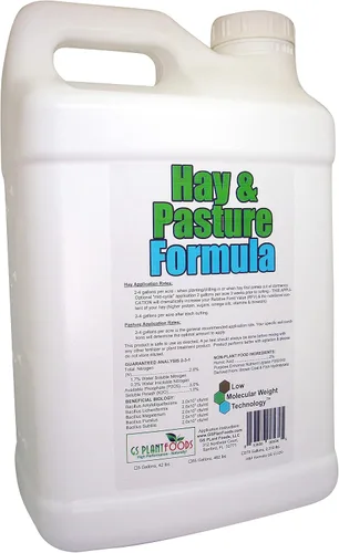 Vista 6 de Fórmula de heno y pastos de GS Plant Foods, fertilizante orgánico para pastos con ácido húmico y ácido fúlvico (5 galones), fórmula de pasto