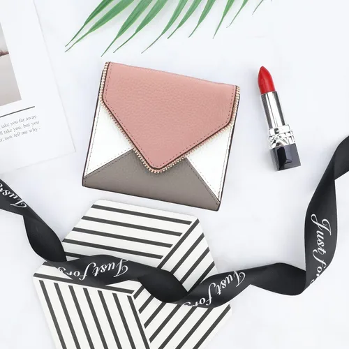 Vista 4 de Lavemi Carteras compactas de cuero ultrafinas y pequeñas para mujer, con bloqueo RFID, tarjetero para tarjetas de crédito