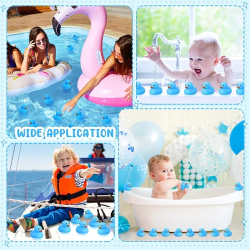 Vista 4 de Hungdao 48 mini patos de goma de 2 pulgadas para niños, regalos de fiesta, patos de baño a granel, juguetes flotantes de piscina de verano, patos