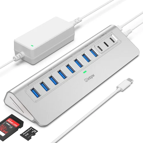 Vista 11 de Hub USB alimentado de 10 Gbps, intpw YH6AC Plus 10 puertos USB 3.2 Hub