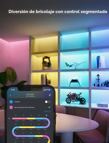 Vista 7 de Govee RGBWWIC - Tira de luz 2 Pro con materia, tira de luces LED inteligentes de 6.56 pies compatible con Alexa y Google Assistant, luces LED que