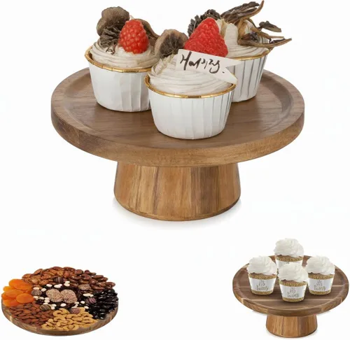 Vista 10 de NUPTIO Soporte de madera para tartas, soporte para cupcakes de madera