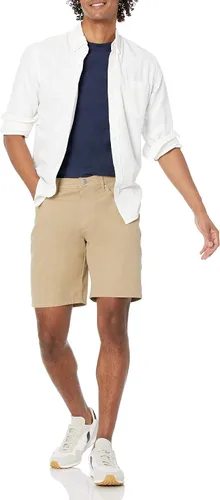Vista 4 de Tienda Essentials Pantalones cortos elásticos con 5 bolsillos y entrepierna de 9 pulgadas para hombre