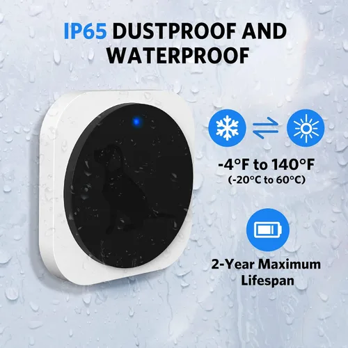 Vista 5 de Add-On - Timbre inalámbrico para perros con área táctil grande y sensible