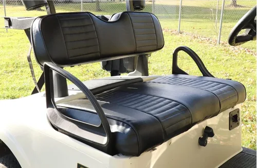 Vista 24 de Cubiertas de asiento delantero para carrito de golf EZGO Medalist, TXT 1994-2013 de Huskey, ajuste personalizado, estilo plisado negro, vinilo