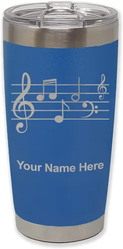Vista 36 de LaserGram Vaso aislado al vacío de 20 onzas, personal de música, grabado personalizado incluido (negro)