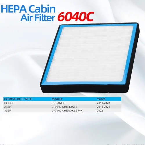 Vista 2 de Filtro de aire de cabina 6040C CF11183 con carbón activado de cáscara de nuez compatible con Jeep Grand Cherokee 2011-2021 Dodge Duranco 2011-2023