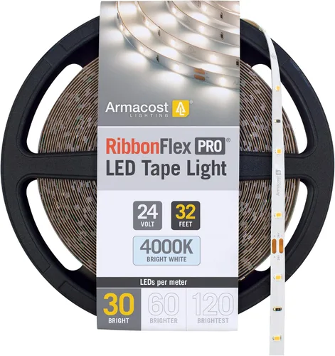 Vista 38 de Armacost Lighting RibbonFlex Pro 136230 - Tira de luces LED blancas de 24 V, 120 LED/m, 2700K, 16.4 pies