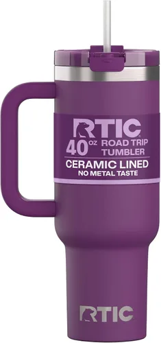 Vista 35 de RTIC Vaso Tumbler de Viaje por Carretera de 30 oz con Doble Pared Revestido de Cerámica Aislado Taza Portátil de Café de Viaje de Acero Inoxidable