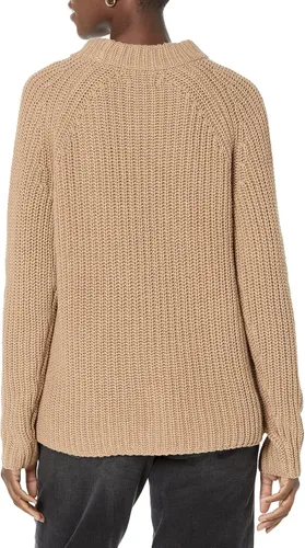Vista 2 de Marca Tienda Goodthreads Suéter de algodón de ajuste relajado con cuello alto falso o cerrado para mujer