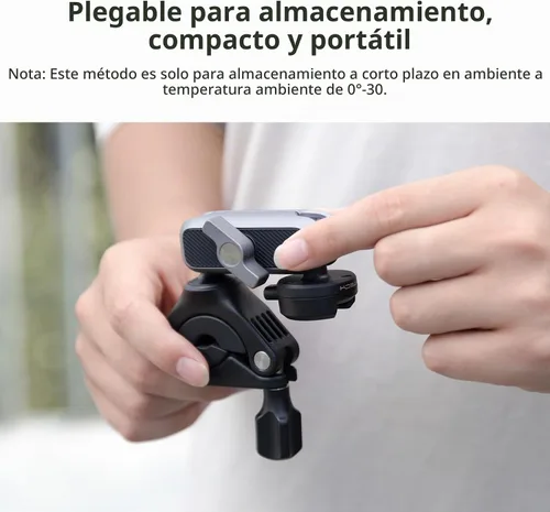 Vista 6 de PGYTECH CapLock - Soporte para manillar de motocicleta de liberación rápida, rotación de doble bola de 360°, adaptador de rosca de 1/4"-20, para DJI