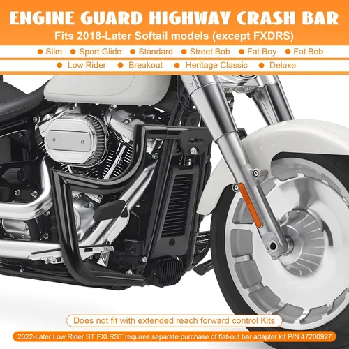 Vista 2 de protector para motor, barras de choque Highway delanteras para Softail Standard, Slim, Sport Glide, Street Bob, Fat Boy, Fat Bob, Low Rider