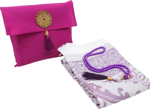 Vista 10 de Prien Alfombra de oración musulmana con Tasbih y bolsa portátil, regalo musulmán para mujeres y hombres, caja islámica Mubarak, juego de regalos