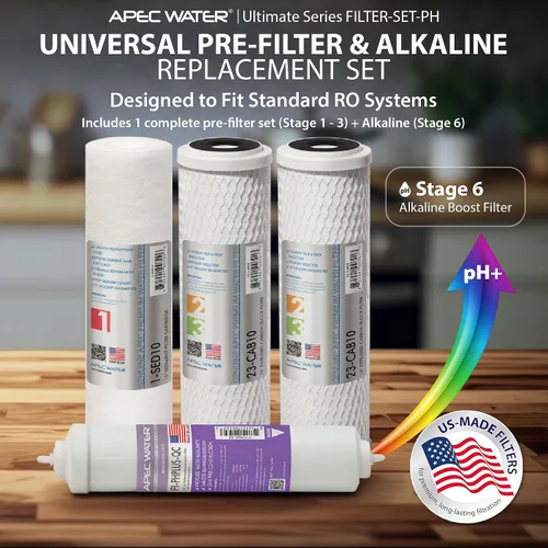 Vista 2 de APEC Water FILTER-SET-PH, RO Replacment Filter Set, 90 GPD, Alkaline