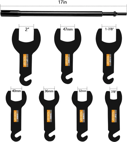 Vista 3 de Kit de herramientas de extracción de embrague de ventilador neumático DenForste - Juego de 8 piezas compatible con Jeep, Ford, GM, Chrysler