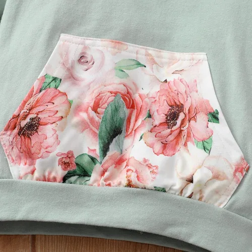 Vista 4 de Conjunto de sudadera con capucha para bebé y niña conjunto de pantalones deportivos de manga larga para otoño e invierno