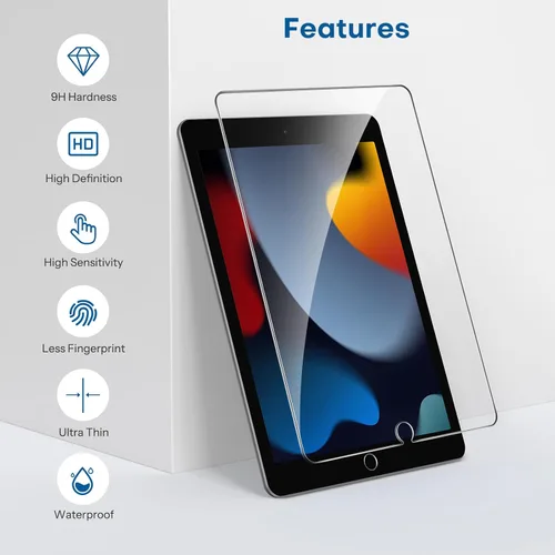 Vista 7 de SPARIN mica protectora para iPad Pro de 10.5 - Vidrio templado de doble protección, compatible con lápiz Apple, apto para funda, de borde redondo