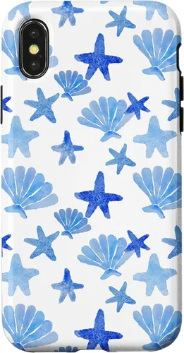 Vista 5 de Funda para iPhone 16 Coastal Nieta Azul Preppy Shells Estrellas de mar Océano Lindo Caso