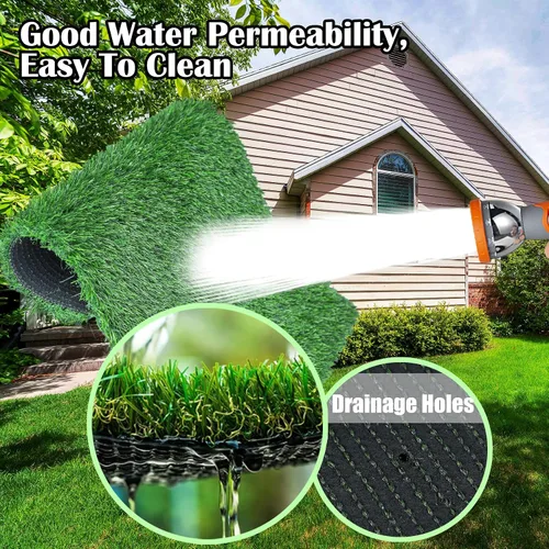 Vista 4 de GLOBREEN Almohadilla de Césped Falso para Perros Potty, 19" x 29" Almohadillas de Césped Artificial para Mascotas Cachorros, Gruesas y de Alto