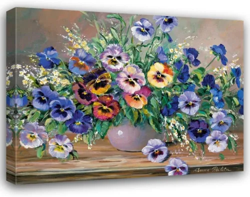 Vista 8 de ArtDirect Bouquet of pansies 18x15 Black Modern Wood Framed with Double Matting Museum Art Print by Paleta, Anna