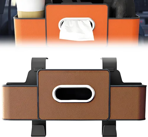 Vista 10 de PUSKIU Organizador y caja de almacenamiento para automóvil, organizadores de automóvil y caja de almacenamiento para asiento trasero, organizador