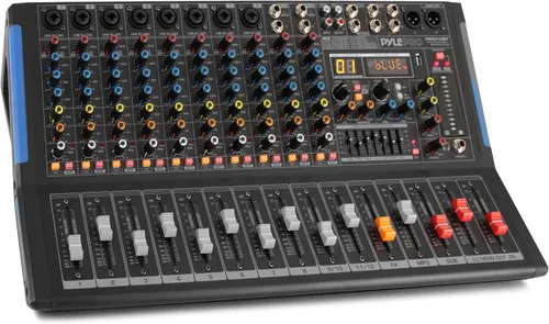 Vista 9 de Pyle - Mezclador de audio de estudio Bluetooth de 4 canales - Interfaz controladora de sonido DJ con unidad USB para entrada de grabación de PC