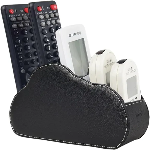 Vista 18 de Organizador de control remoto de piel con 5 compartimentos espaciosos