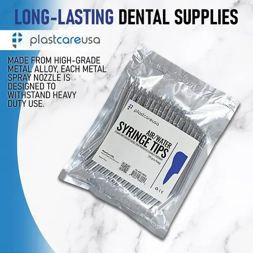 Vista 6 de Boquilla de pulverización de agua de metal para limpieza dental y eliminación de desechos orales (paquete de 5 puntas de jeringa de aire y agua)