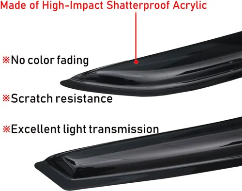 Vista 5 de Lightronic Visera de ventana de ventilación automática de montaje exterior extraduradera, se adapta a Buick Enclave 2008-2017, protección UV