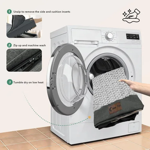 Vista 37 de Camas ortopédicas para perros grandes, cama de espuma viscoelástica impermeable para mascotas grandes con lados 89x56 cm, sofá para perros grandes