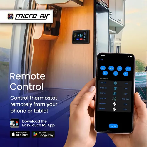 Vista 3 de MICRO-AIR EasyTouch - Termostato digital de repuesto para autocaravana, programable y confiable, habilitado para WiFi y Bluetooth, termostato