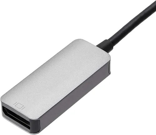 Vista 3 de Amazon Basics Adaptador de aluminio USB-C a DisplayPort (4K@60Hz), compatible con Thunderbolt 3, gris
