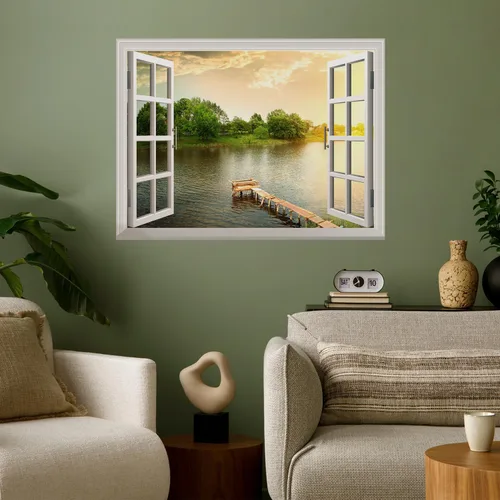 Vista 28 de wall26 Vinilo mural de pared extraíble – ANSE Lazio Beach en la isla Praslin en Seychelles - Decoración de pared creativa de ventana – 24 x 32