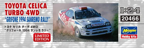Vista 2 de Hasegawa Escala 1/24 Celica Turbo 4Wd - Kit de coche modelo de construcción de modelos de plástico, artículo # 20466