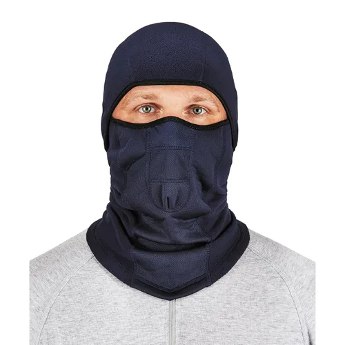 Vista 8 de Ergodyne - 16833 N-Ferno 6823 Pasamontañas de esquí, máscara facial de camuflaje resistente al viento, diseño con bisagras para usar como polaina