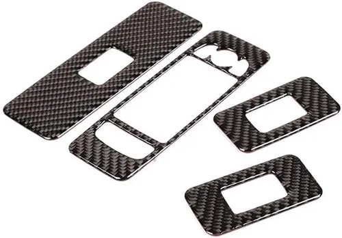 Vista 6 de YIWANG Interruptor de elevación de ventana de coche de fibra de carbono real, marco de botón, 4 unids para Land Rover Discovery Sport 2015-2019