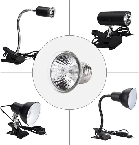 Vista 3 de Bombilla de reptil UVA UVB de 50 W, luz solar de espectro completo, lámpara solar de espectro completo, accesorios para tanque de tortuga