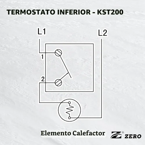 Vista 4 de Z ero KST200 Termostato calentador de agua, termostato inferior, certificación UL, negro