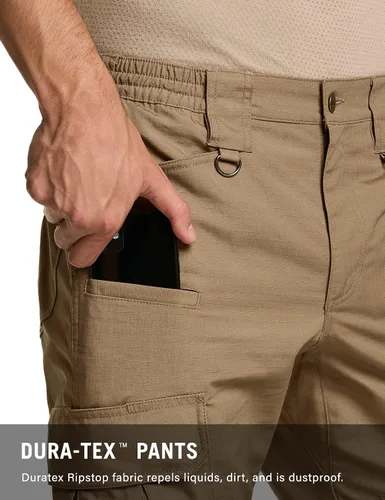 Vista 5 de CQR Pantalones tácticos tipo cargo, para hombre, tejido Ripstop, resistentes al agua, ligeros, para uso diario, para el trabajo, senderismo