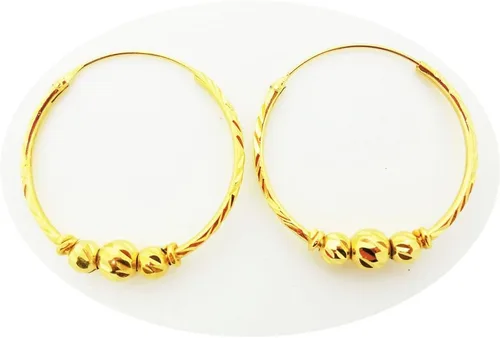 Vista 2 de Aros 22K 24K THAI BAHT AMARILLO ORO PENDIENTES JOYERÍA, Oro amarillo Bronce
