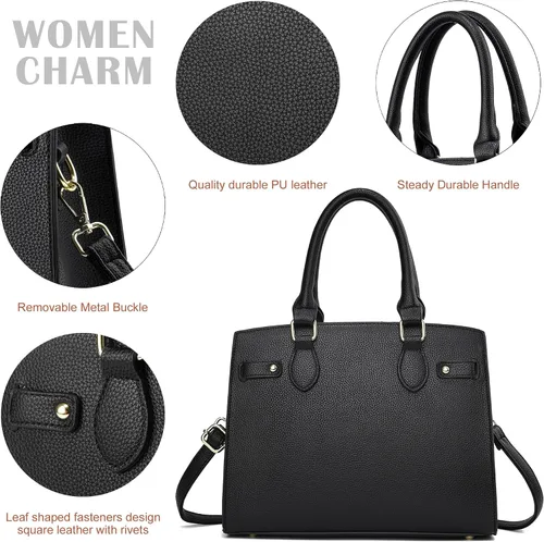 Vista 6 de Carteras y bolsos para mujer, bolso de mano de moda con asa superior