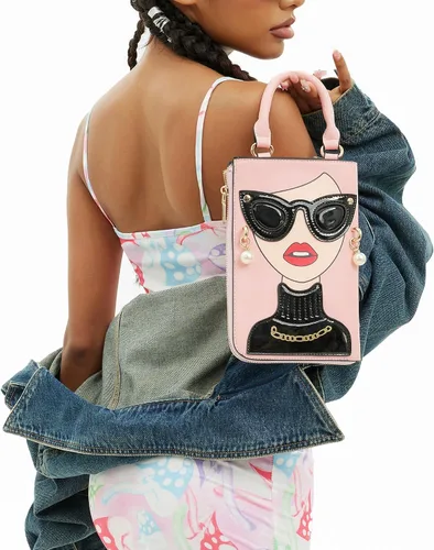 Vista 2 de Bolsos de hombro para mujer, de piel sintética, con asa superior, bolso de mano para mujer