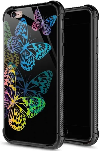 Vista 39 de ZHEGAILIAN Funda para iPhone 6/6S, protección de grado militar, esquinas a prueba de golpes, funda antiarañazos para iPhone 6/6S, pavo real