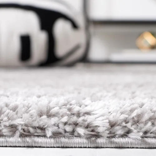 Vista 6 de SAFAVIEH Tahoe Shag Collection - Alfombra de área de 2 x 7 pies, color gris, diseño geométrico, felpa de 1.2 pulgadas de grosor, ideal para zonas