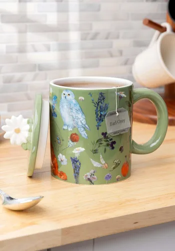 Vista 3 de Silver Buffalo Harry Potter Fantasy Floral Taza de cerámica de 18 onzas estándar