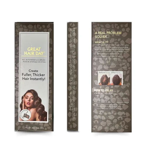Vista 8 de Joan Rivers Great Hair Day Polvo de Retoque de Raíz – Polvo Rellenador para Cabello de Aspecto más Grueso y Abundante (Rubio Ceniza)