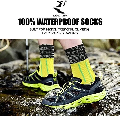 Vista 5 de RANDY SUN - Calcetines 100% impermeables, unisex, para practicar senderismo, caminar, correr, esquiar, etc