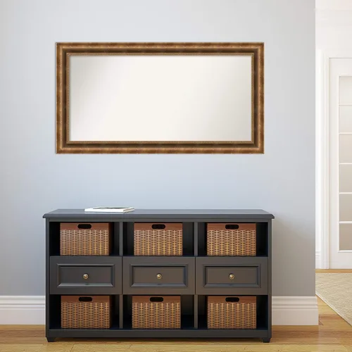 Vista 478 de Amanti Art Espejo de pared personalizado no biselado (25 x 25 pulgadas), marco de bronce acentuado, varios tamaños personalizados, espejo de baño