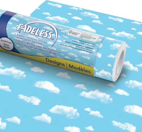 Vista 23 de Fadeless Papel para Tablón de Anuncios, Papel Resistente a la Decoloración para Decoración de Aula, 48" x 50', Azure, 1 Rollo