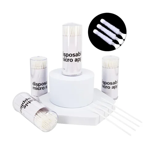 Vista 9 de i-Laesh 200 piezas de cepillos micro de punta media - Microhisopos para extensiones de pestañas - Cepillos aplicadores micro - Hisopos de algodón